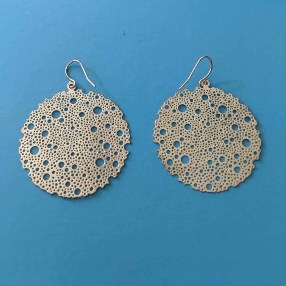 Silver Dot Mod Earrings